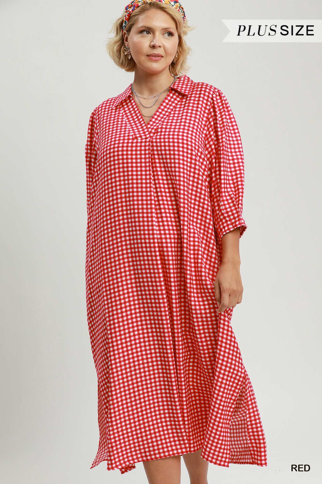GINGHAM COLLAR DRESS