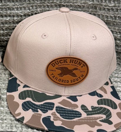 DUCK HUNT LTHR PATCH BGE/OSC HAT