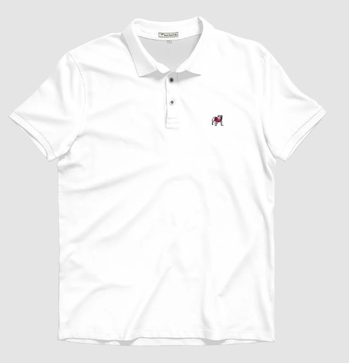 WHITE UGA DAWG LYOCELL POLO