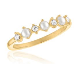 PEARL CLUSTER GOLD LAYER RING