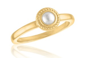 PEARL ROPE GOLD LAYER RING