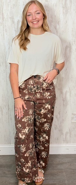 FLORAL WIDE LEG PANT