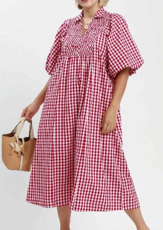 PLAID MIDI DRESS