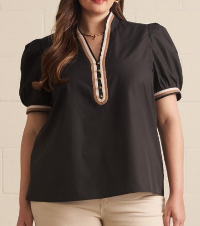 CONTRAST VNECK TOP