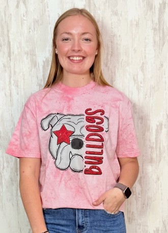 BULLDOG FAUX GLITTER PUP TEE