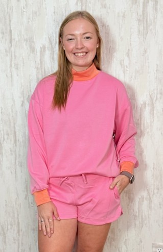 PINK & ORANGE MOCKNECK SET
