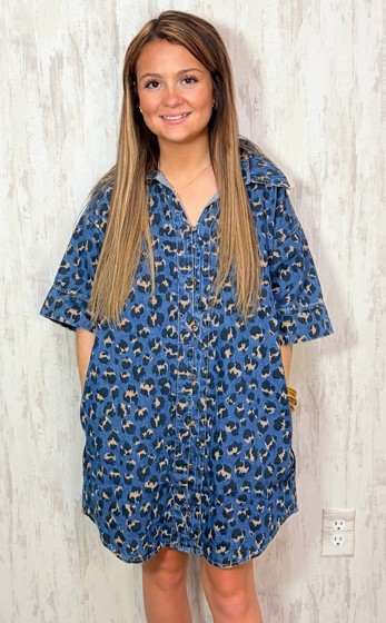 DENIM PRINT DRESS
