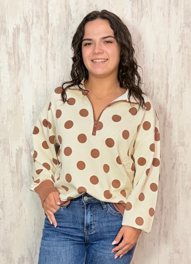 CREAM SCALLOP PULLOVER