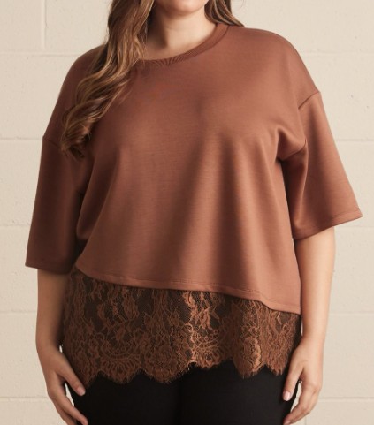 LACE HEM TOP