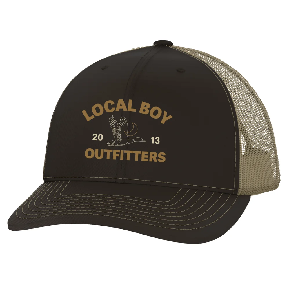 BRN/KHAKI DUCK LINES HAT