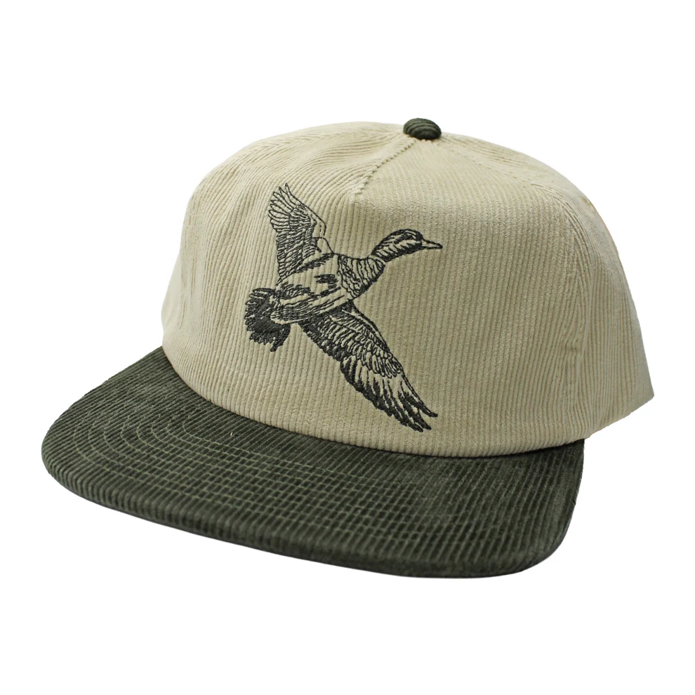 KHAKI/GREEN FLIGHT CORUROY HAT