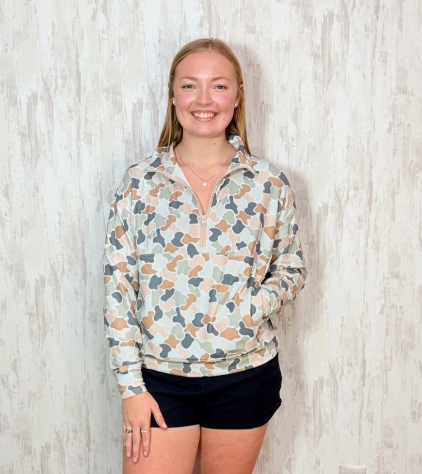 SAND VELVET FLEECE QUARTER ZIP