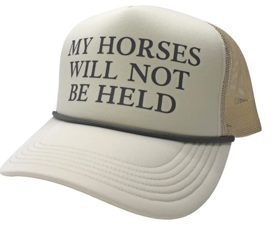 LT SAND LG HORSES FOAM HAT