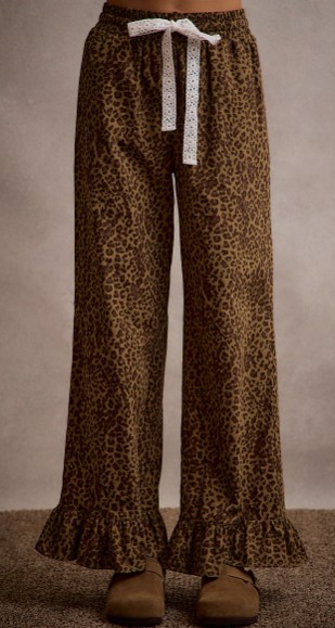 LEOPARD LACE TIE PANTS