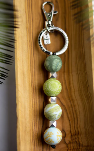 BOTANICAL GREEN 4 BALL KEYCHAIN