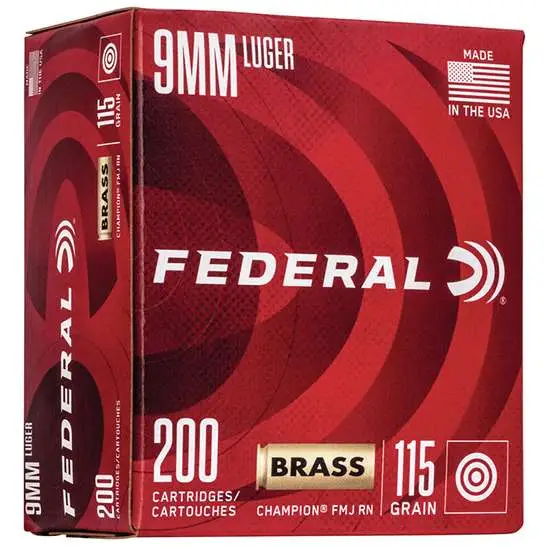 FEDERAL 9MM 115GR 200CT BOX