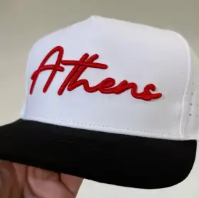 ATHENS CURSIVE EMBROIDERY HAT