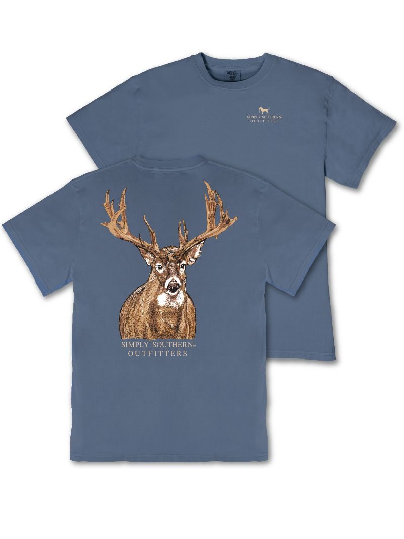 Y MINWASH DEER OVERCAST TEE