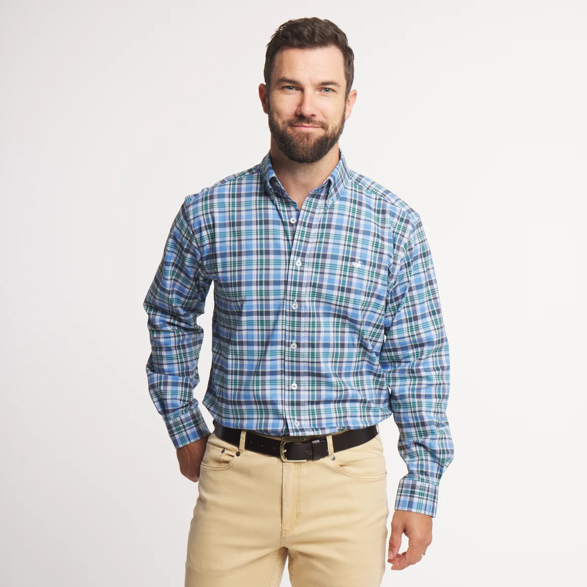 NAVY GREEN FRANKLIN SHIRT