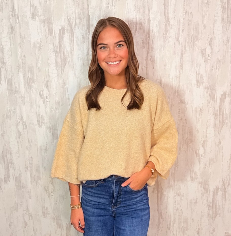 KNIT MOCK SWEATER TOP