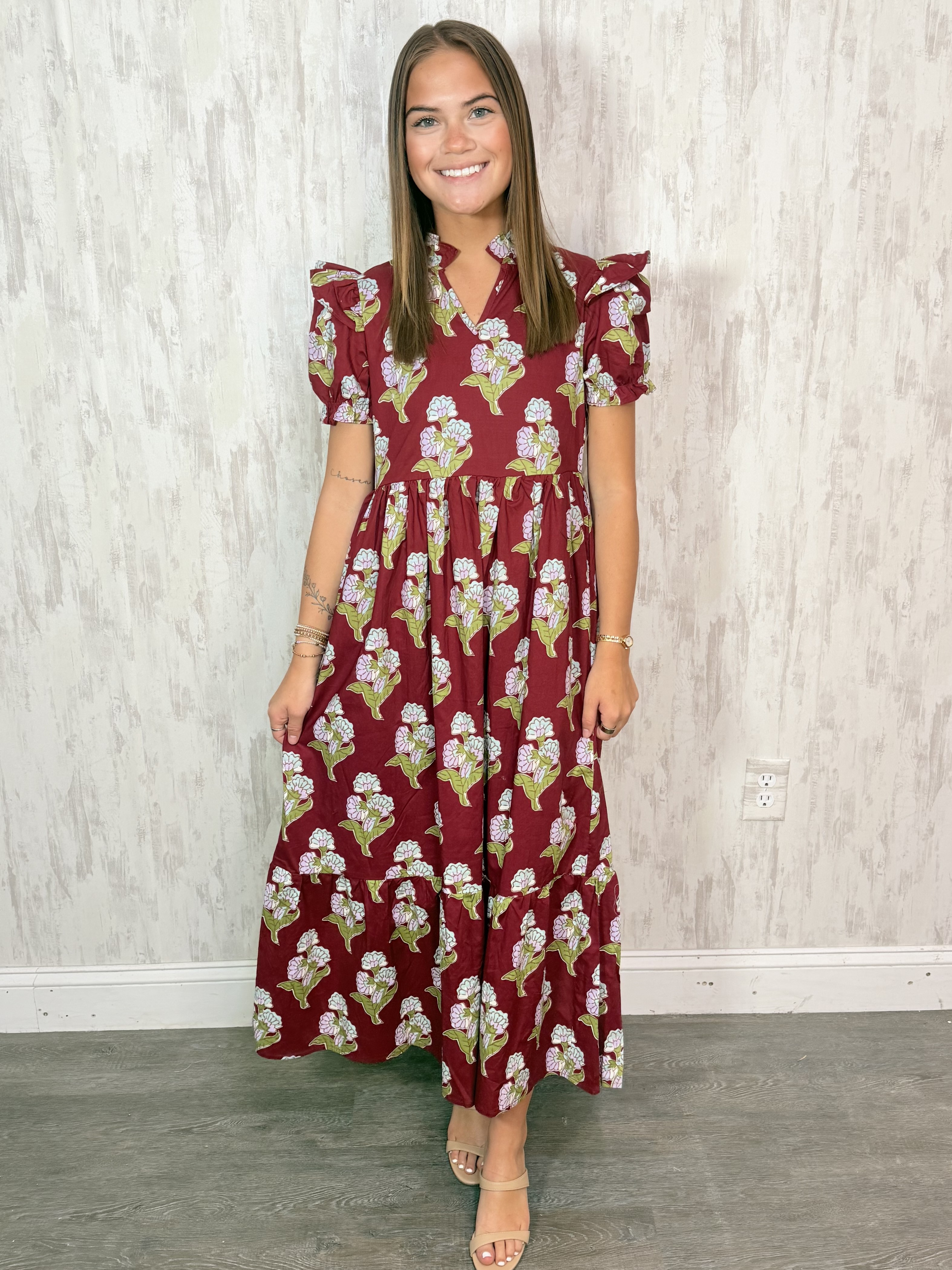 HARPER MAROON DRESS