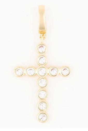 SOPHIE CIRCLE STONE CROSS CHARM