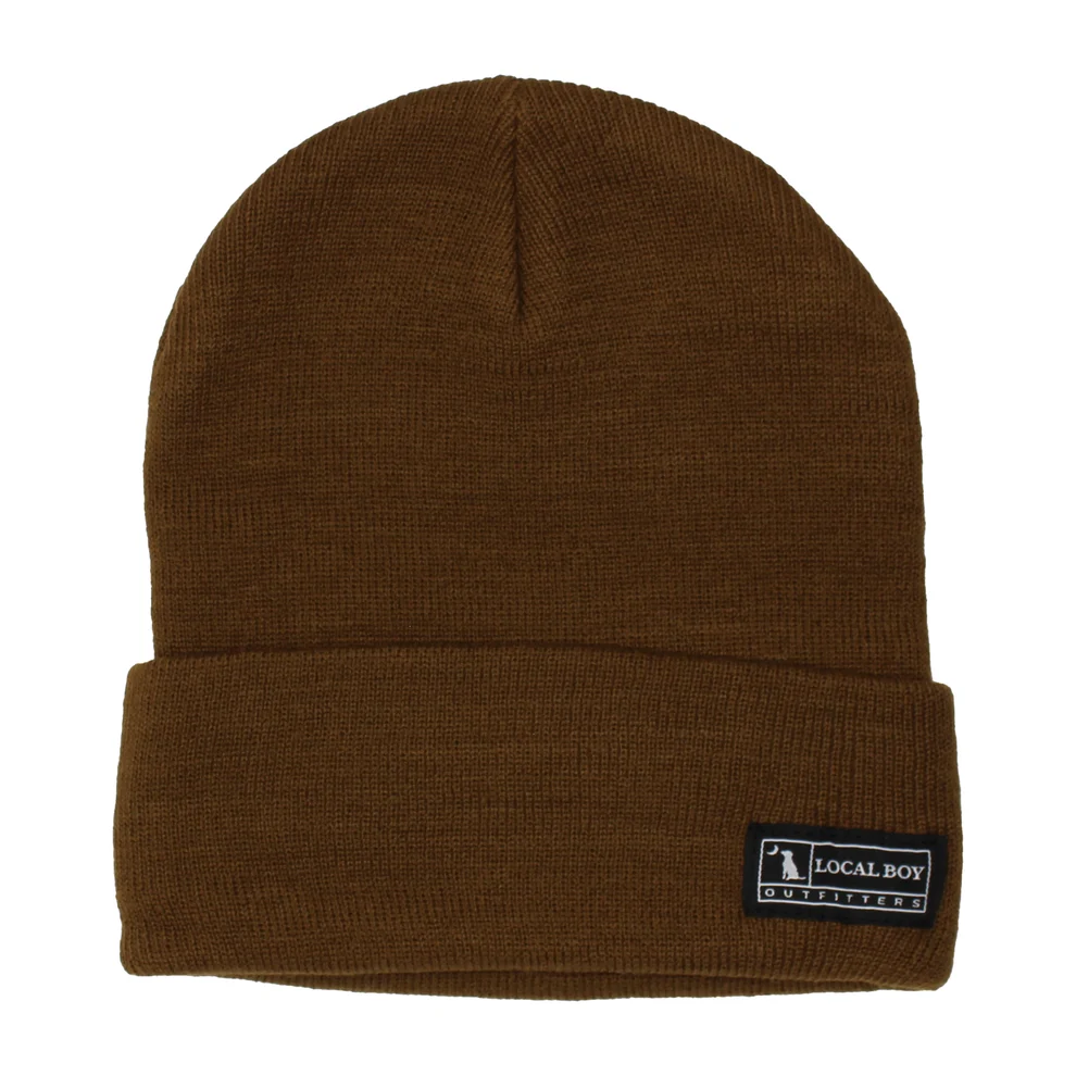 RUST WOVEN LABEL BEANIE
