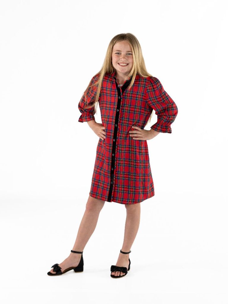 YTH HOLIDAY BUTTON DRESS
