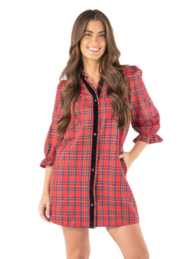 HOLIDAY BUTTON DRESS