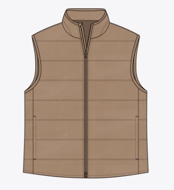 Y LT BRN HUNTSVILLE QUILT VEST
