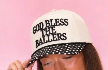 TAN GOD BLESS THE BALLERS CAP