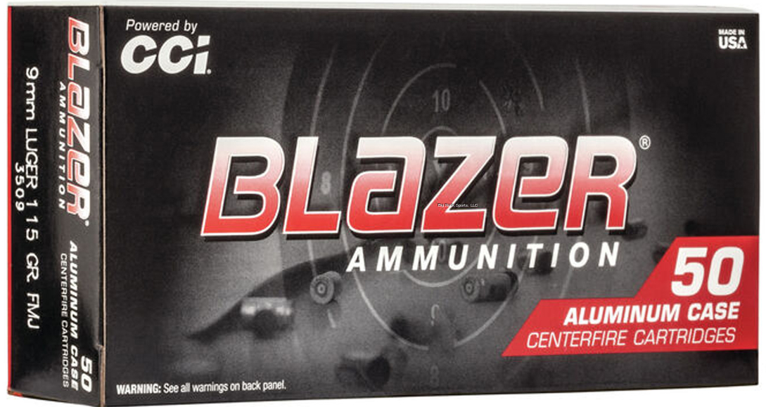 CCI BLAZER 9MM 115GR FMJ 50RDS