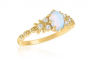 WHITE OPAL GOLD LAYER RING