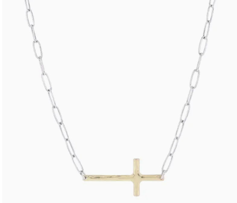 PAPER CLIP CHAIN SIDEWAYS CROSS