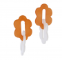 ORANGE WHITE FLOWER EARRINGS