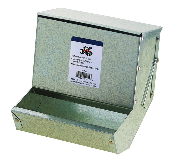 SOLID BOTTOM RABBIT FEEDER 7"