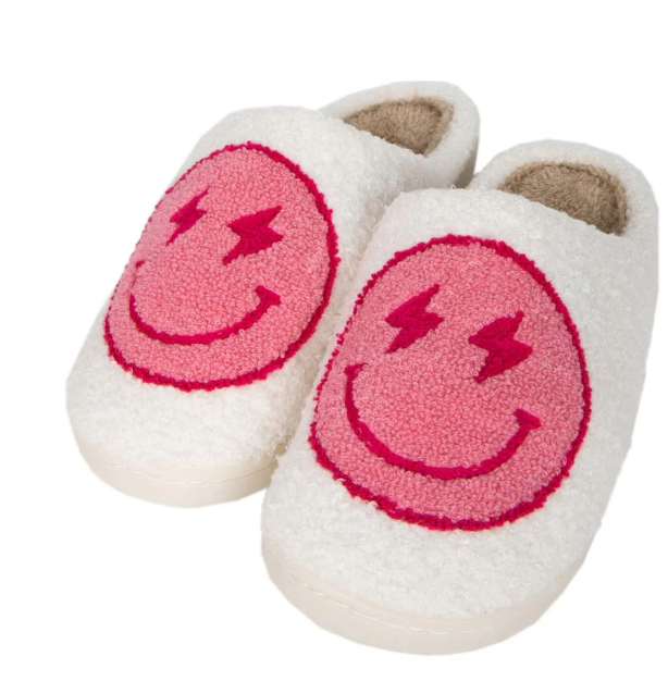 HOTPINK HAPPY FACE SLIPPER
