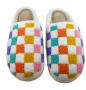 MULTI CHECKERED PATTERN SLIPPERS