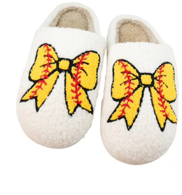 SOFTBALL BOW SLIPPERS