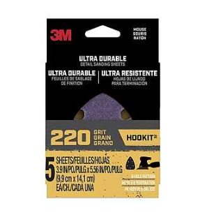 SANDPAPER SHEET 220GRIT 5PACK