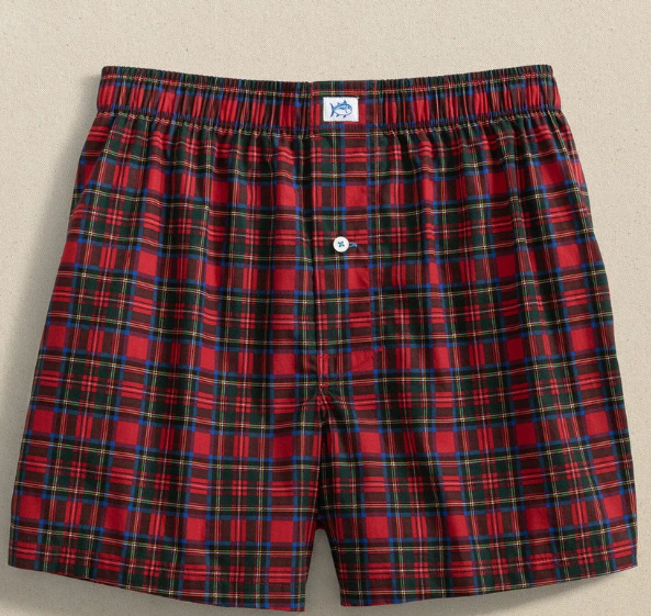 RED SC TARTAN BOXER