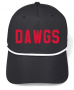 BLACK ROPE HAT DAWGS RED EMBLUM